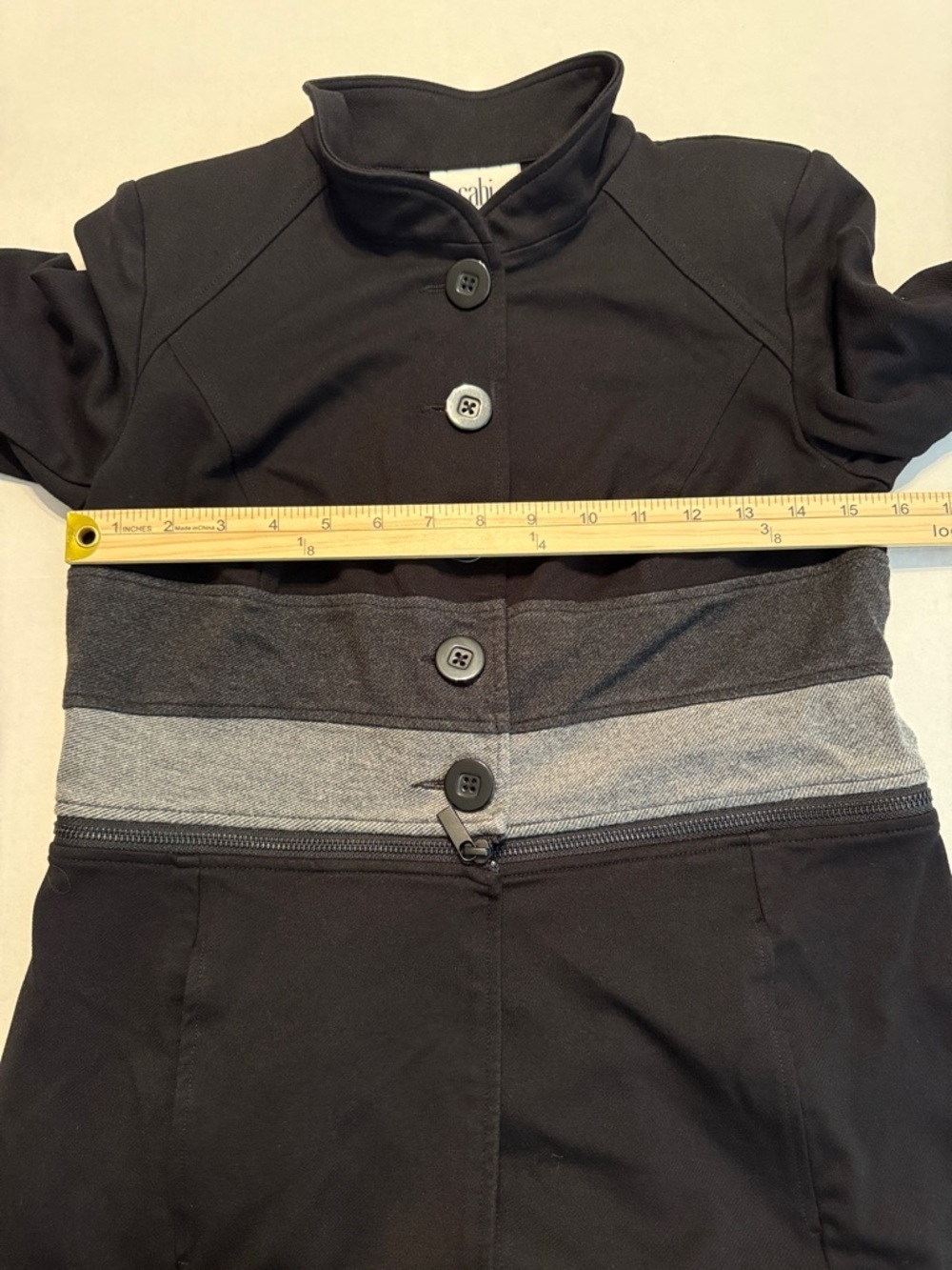 CAbi 3176 Convertible Crop & Duster Jacket Black /Gray Size Small - Picture 7 of 12